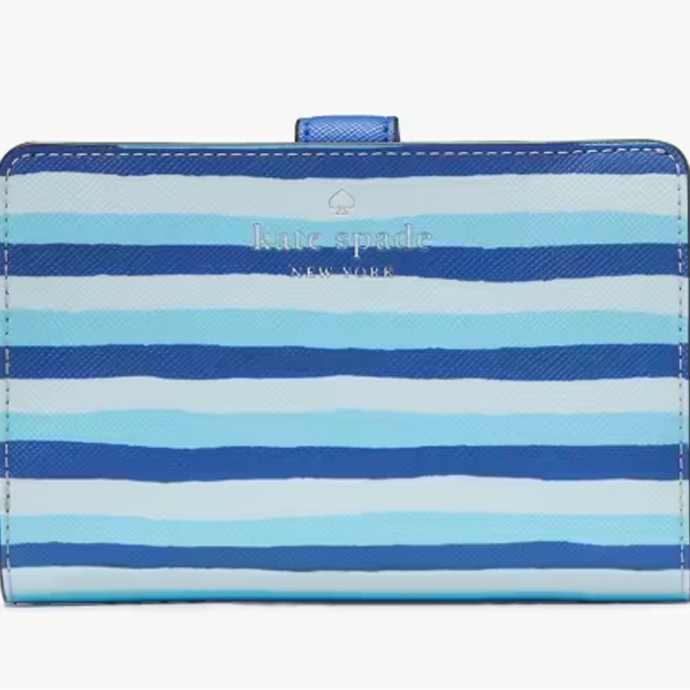 Kate Spade Schuyler Wave Stripe Medium Compact Bifold Wallet